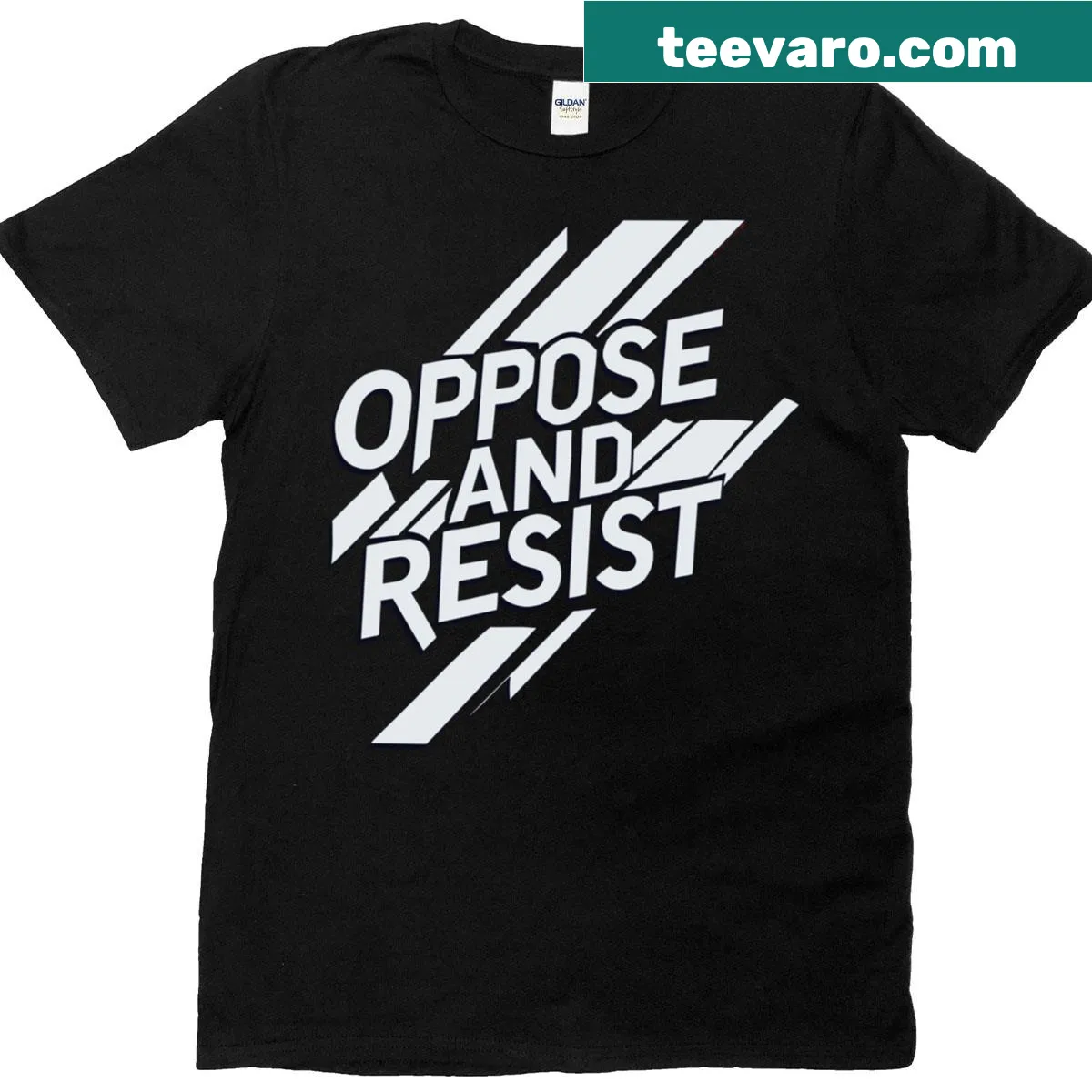 Edgy typography graphic promoting political resistance on a classic T-shirt. — on a men's t-shirt