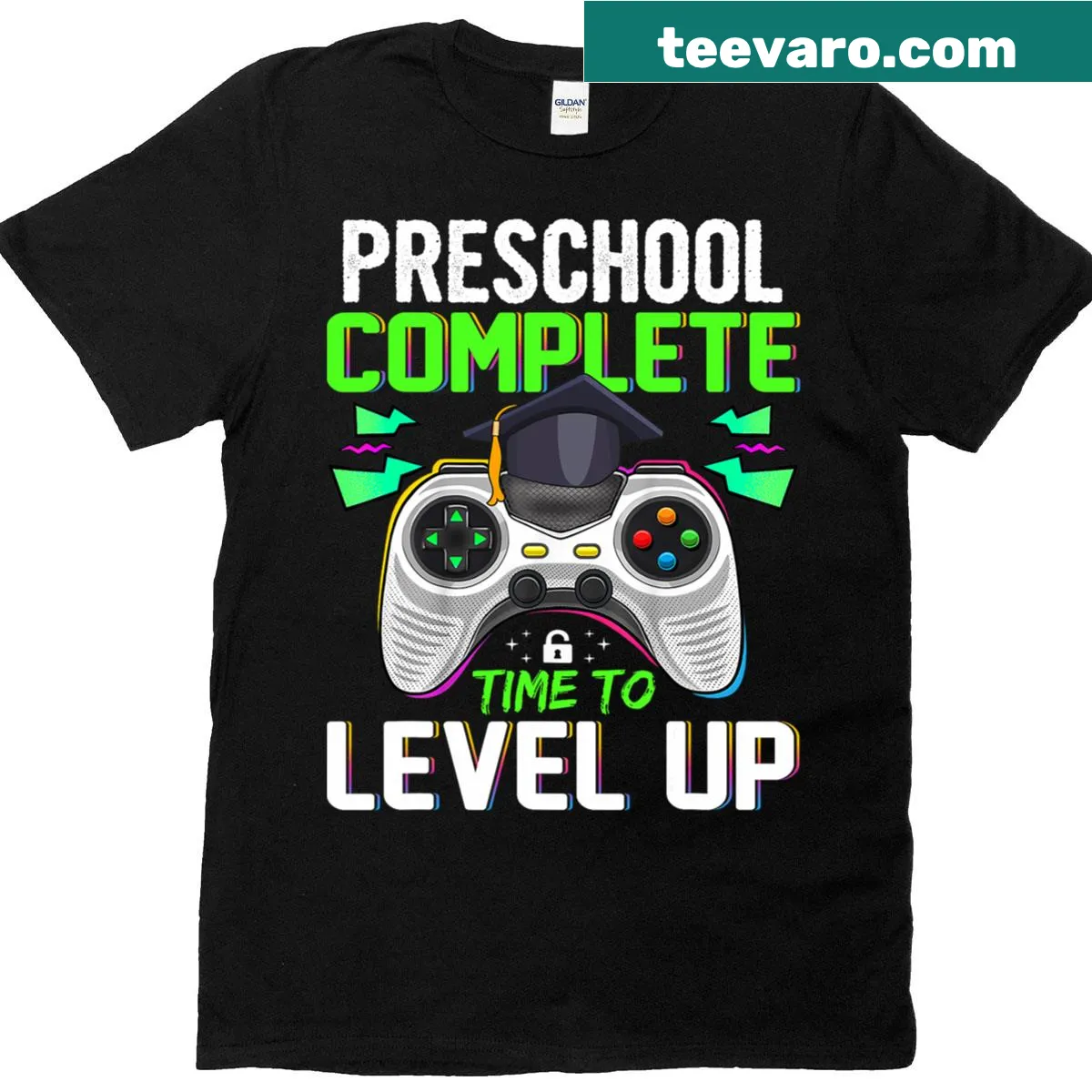 Gaming-themed graduation t-shirt for preschool graduates — on a men's t-shirt