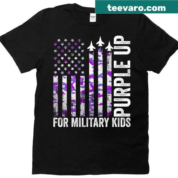 USA flag graphic on a shirt for military child month