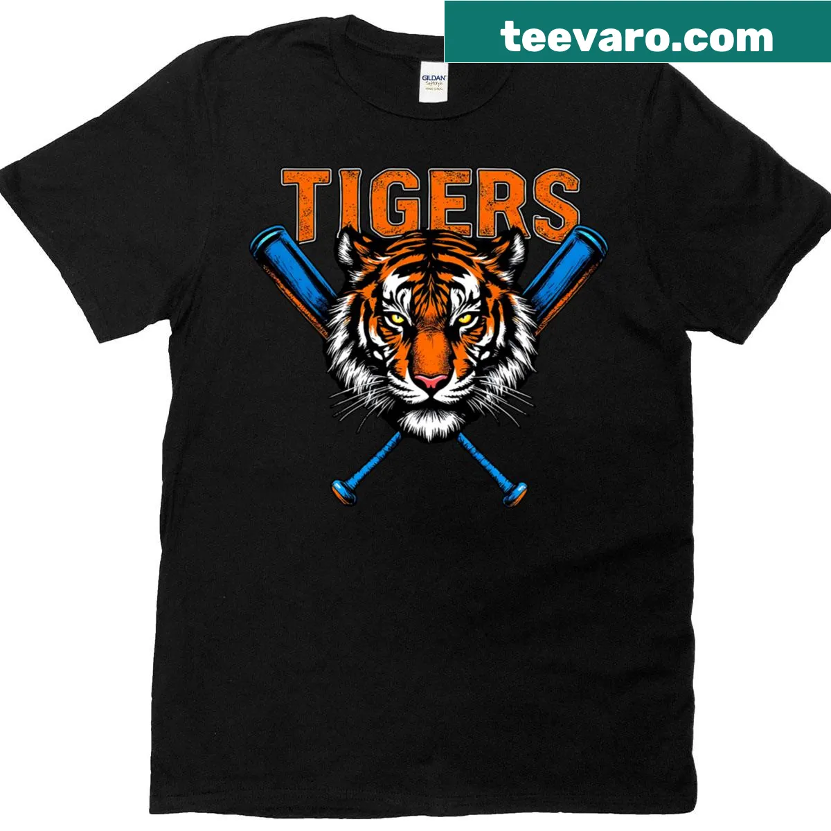 Retro tiger design t-shirt for animal lovers — on a men's t-shirt