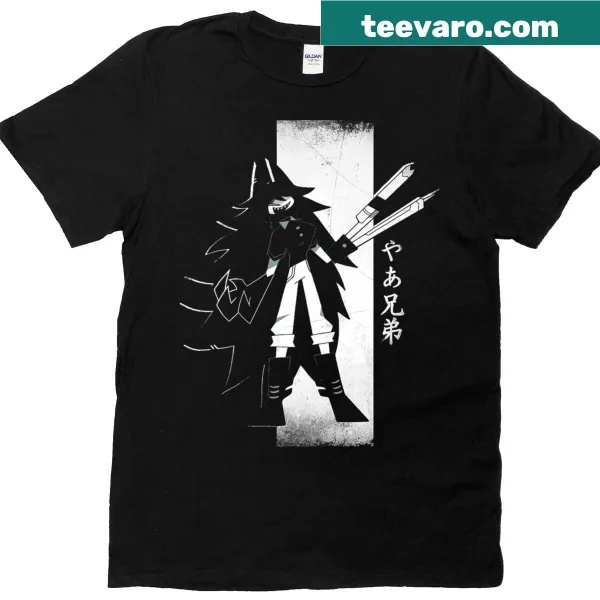 Illustrative T-shirt featuring a samurai girl warrior