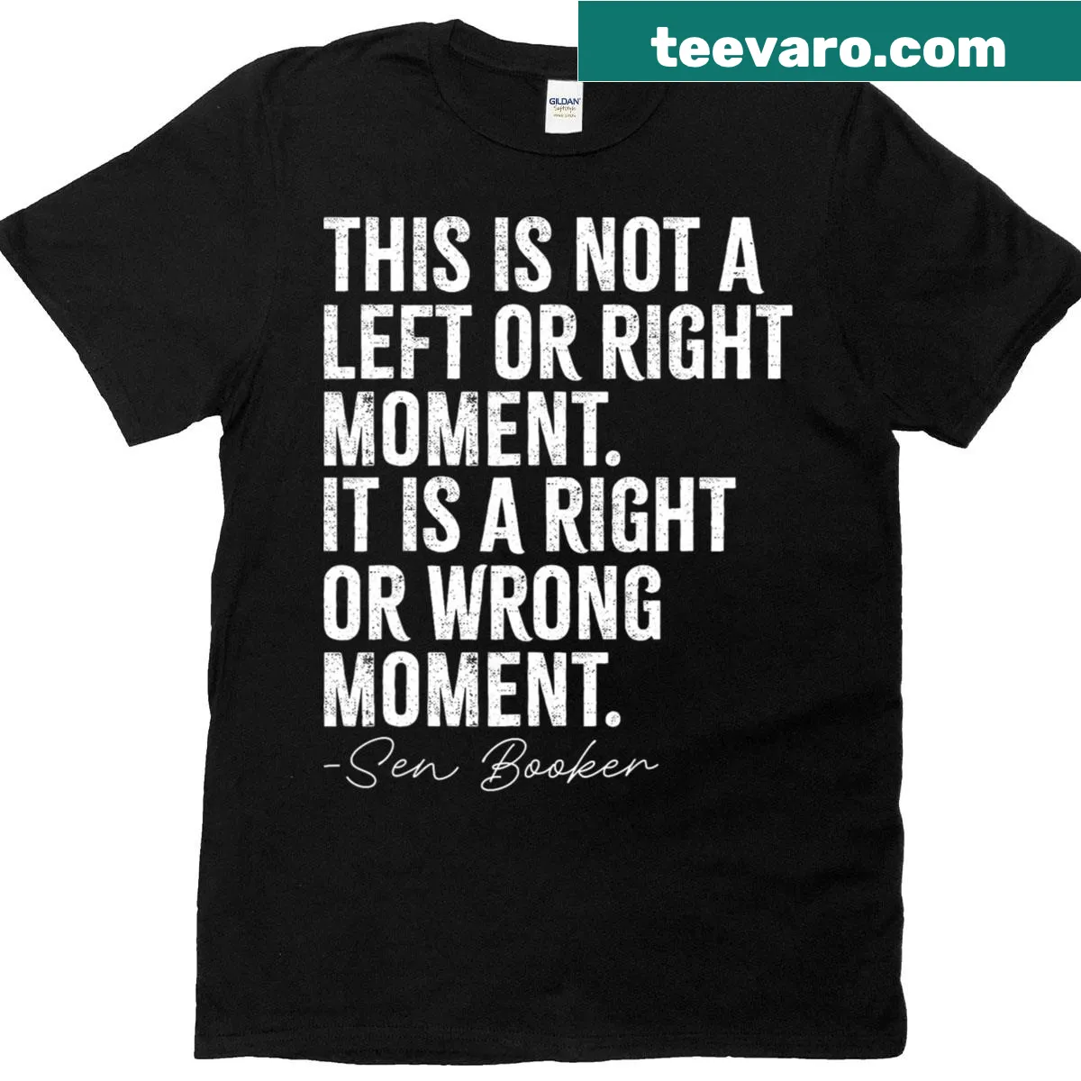 Inspirational T-shirt featuring a quote from Senator Cory Booker — on a men's t-shirt