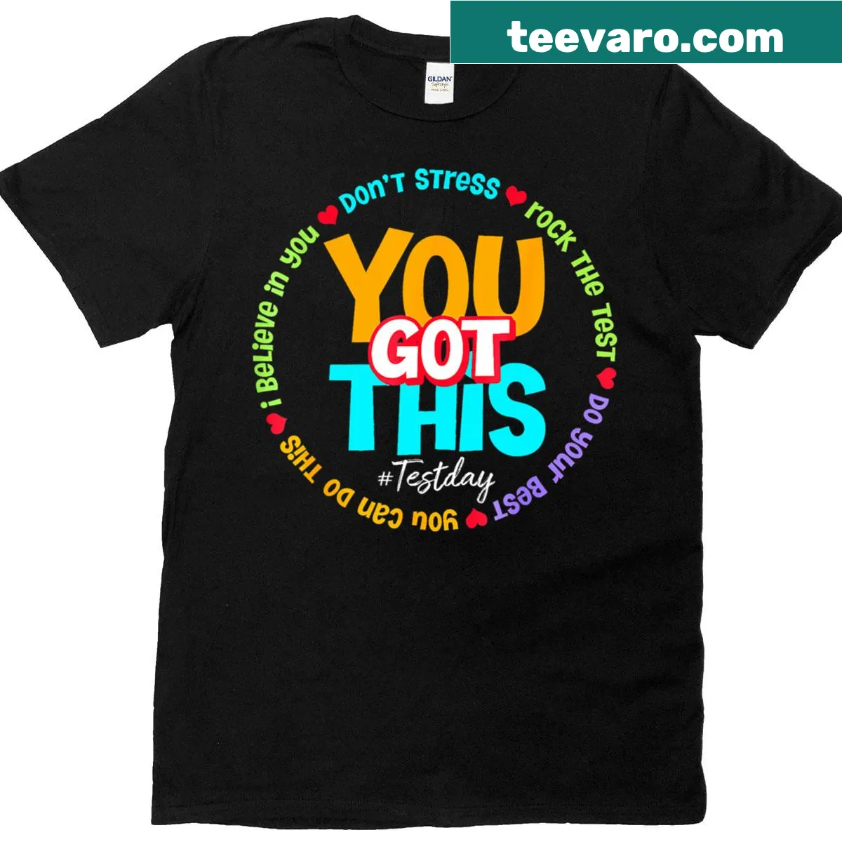 Motivational T-shirt for teachers with 'You Got This' text — on a men's t-shirt