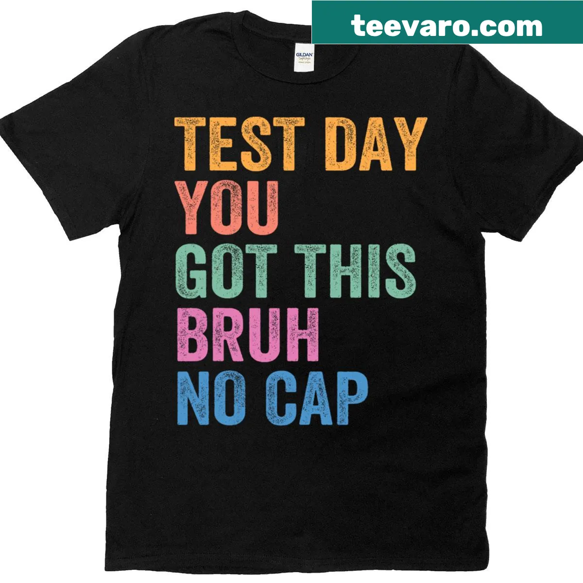 Funny T-shirt for teachers with 'Bruh, It's Test Day' text — on a men's t-shirt