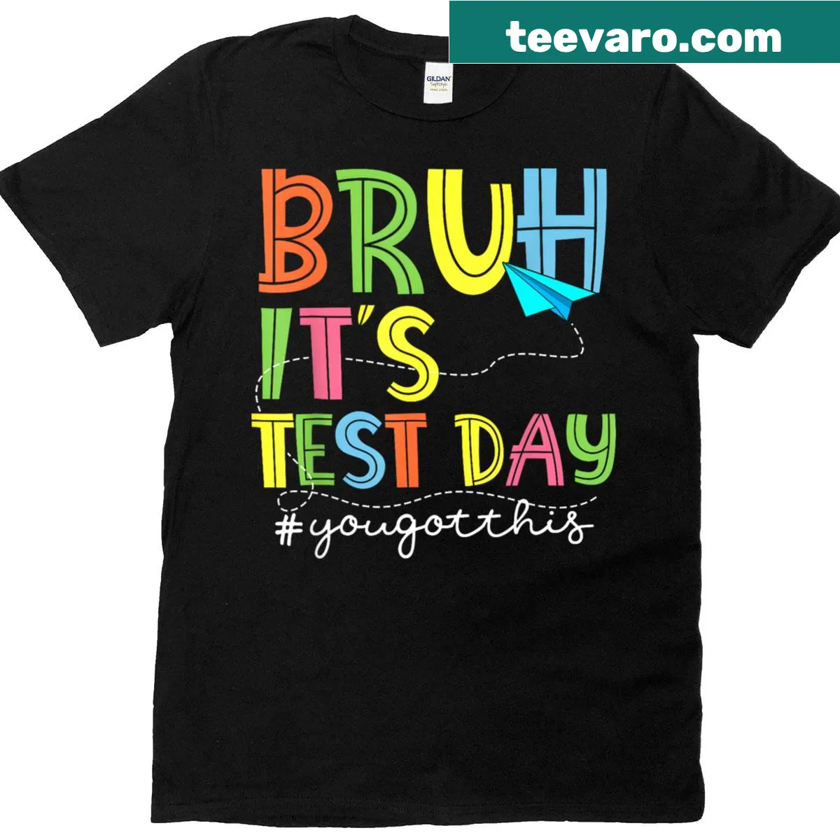 Funny T-shirt for teachers and students with test day humor — on a men's t-shirt