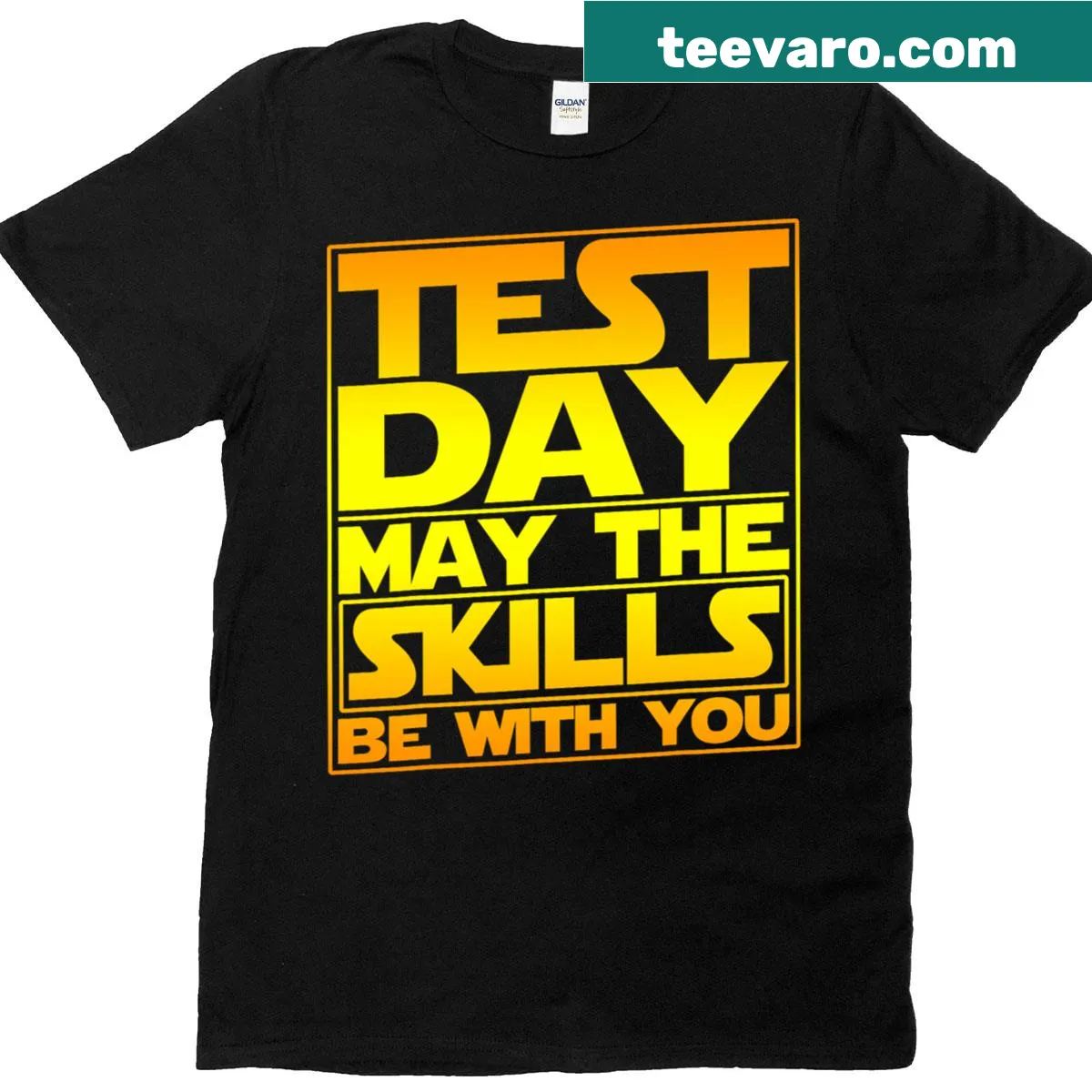 Inspirational T-shirt for teachers featuring testing day message — on a men's t-shirt