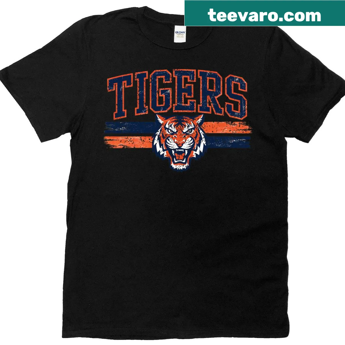 Retro tiger-themed t-shirt designed for animal lovers — on a men's t-shirt