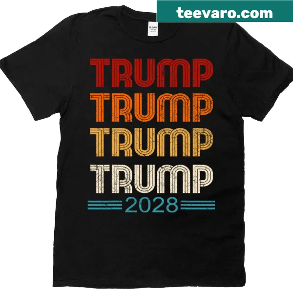 Trump 2028 campaign t-shirt with bold typography graphic