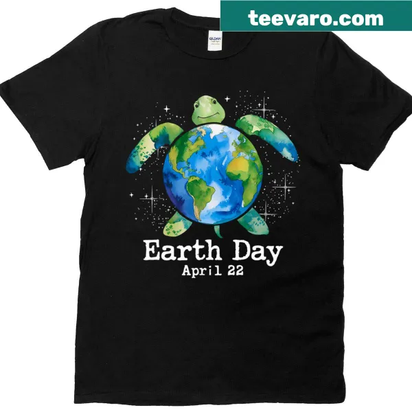 Earth Day t-shirt featuring a turtle design for ocean conservation