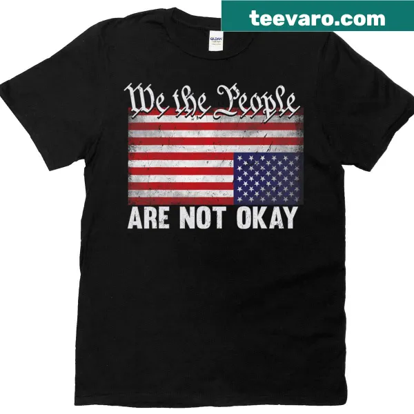 Patriotic t-shirt with inverted American flag and protest text