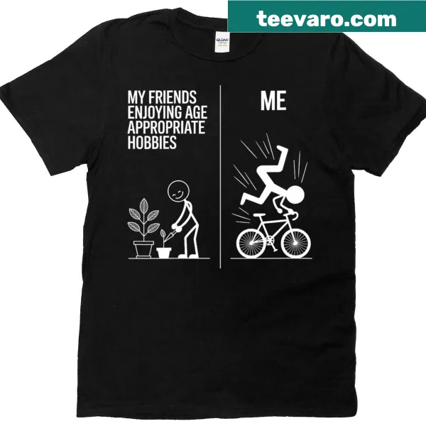 Funny biking shirt for women with playful text about hobbies