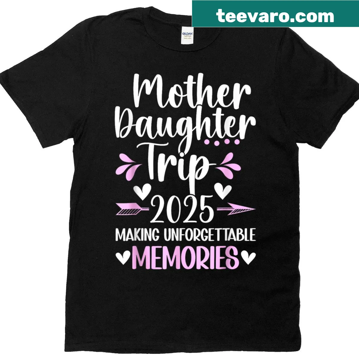 Matching mother-daughter vacation-themed T-shirt with text — on a men's t-shirt