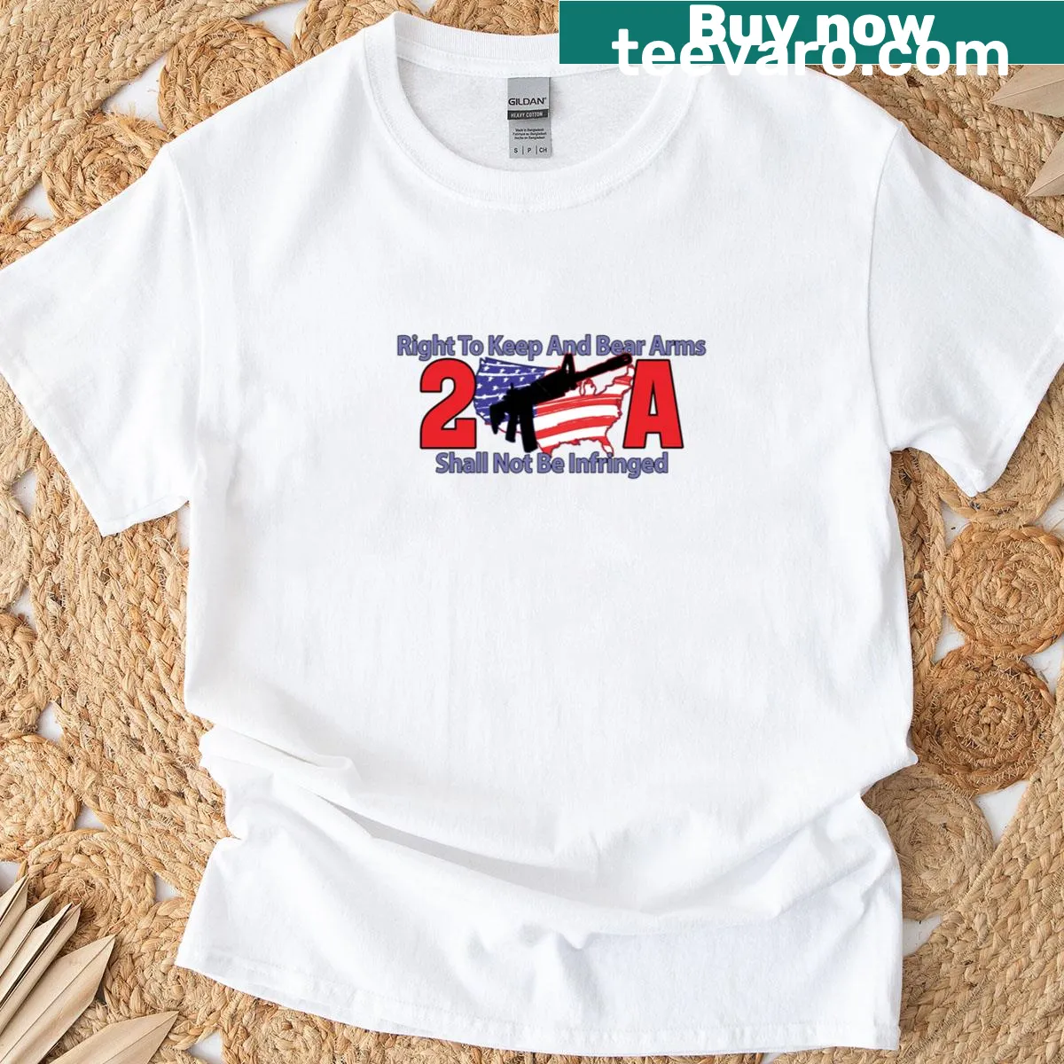 2a Right To Keep And Bear Arms graphic on classic t-shirt — on a men's t-shirt