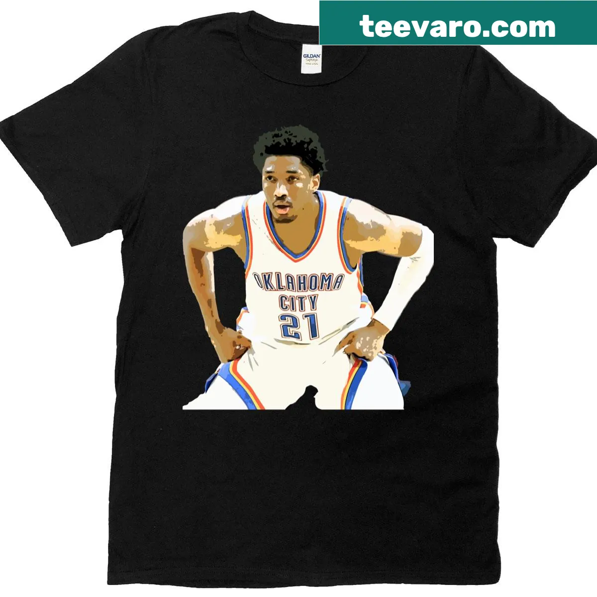Aaron Wiggins tribute T-shirt with bold text — on a men's t-shirt