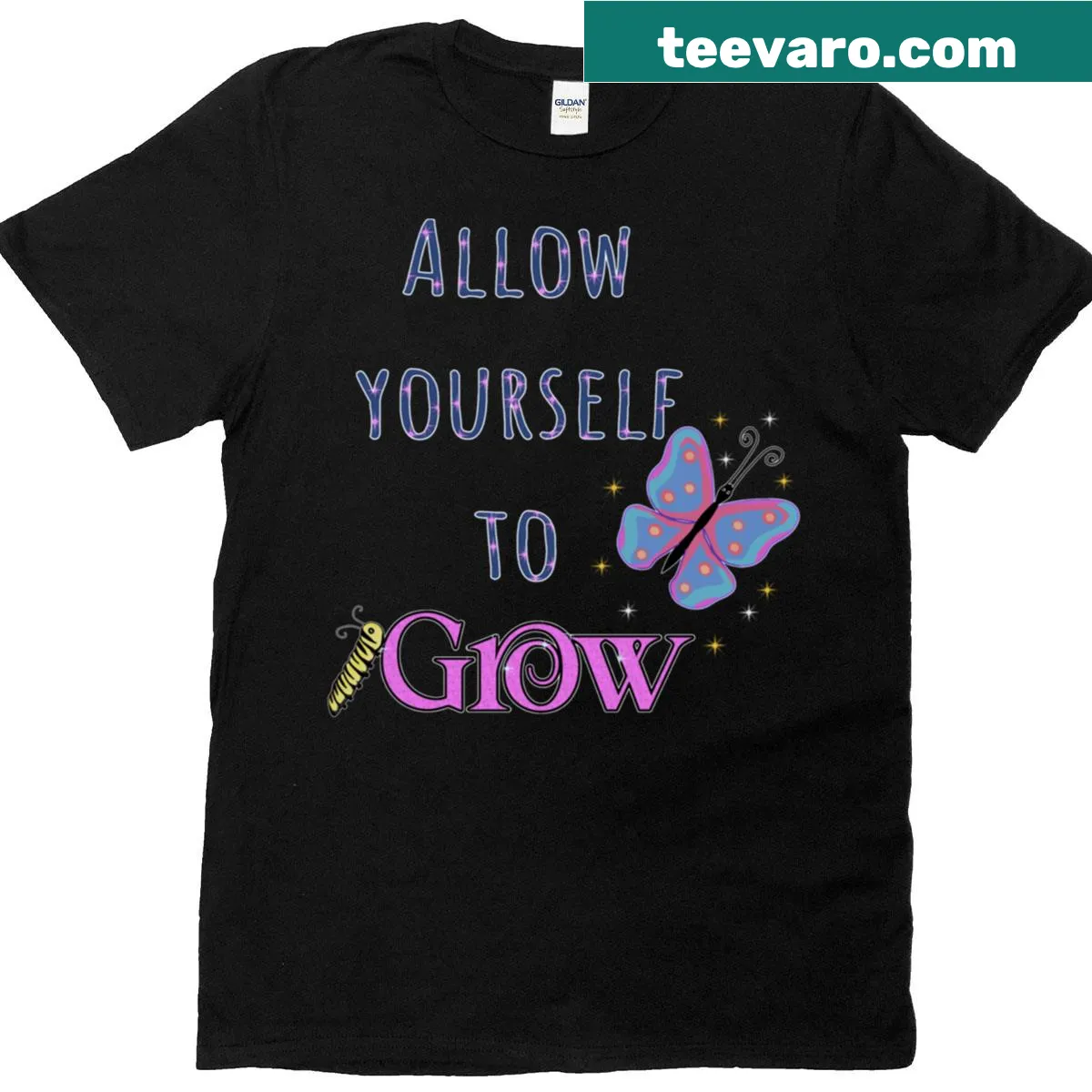 Inspirational Allow Yourself To Grow graphic T-shirt design — on a men's t-shirt