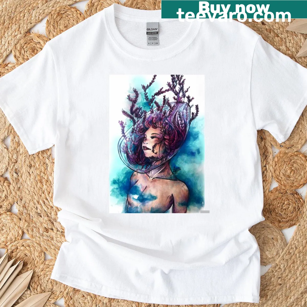 Abstract typographic design on classic t-shirt — on a men's t-shirt
