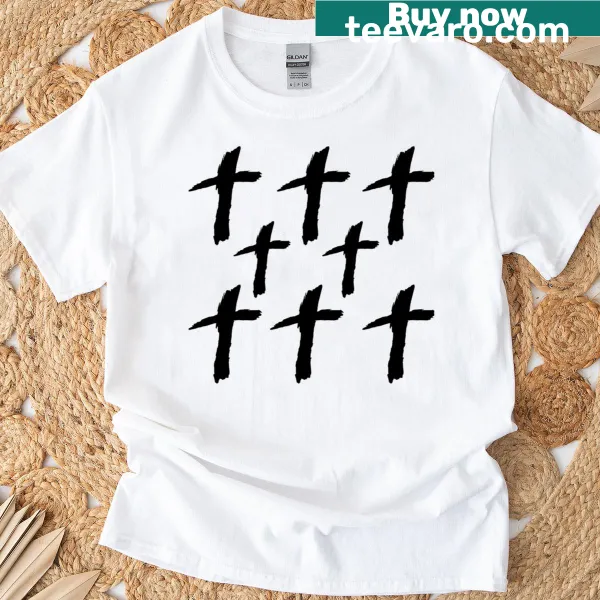 Classic T-shirt with painted crosses design