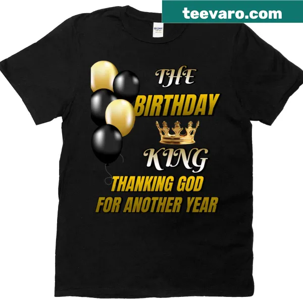 Birthday King graphic t-shirt with playful typography