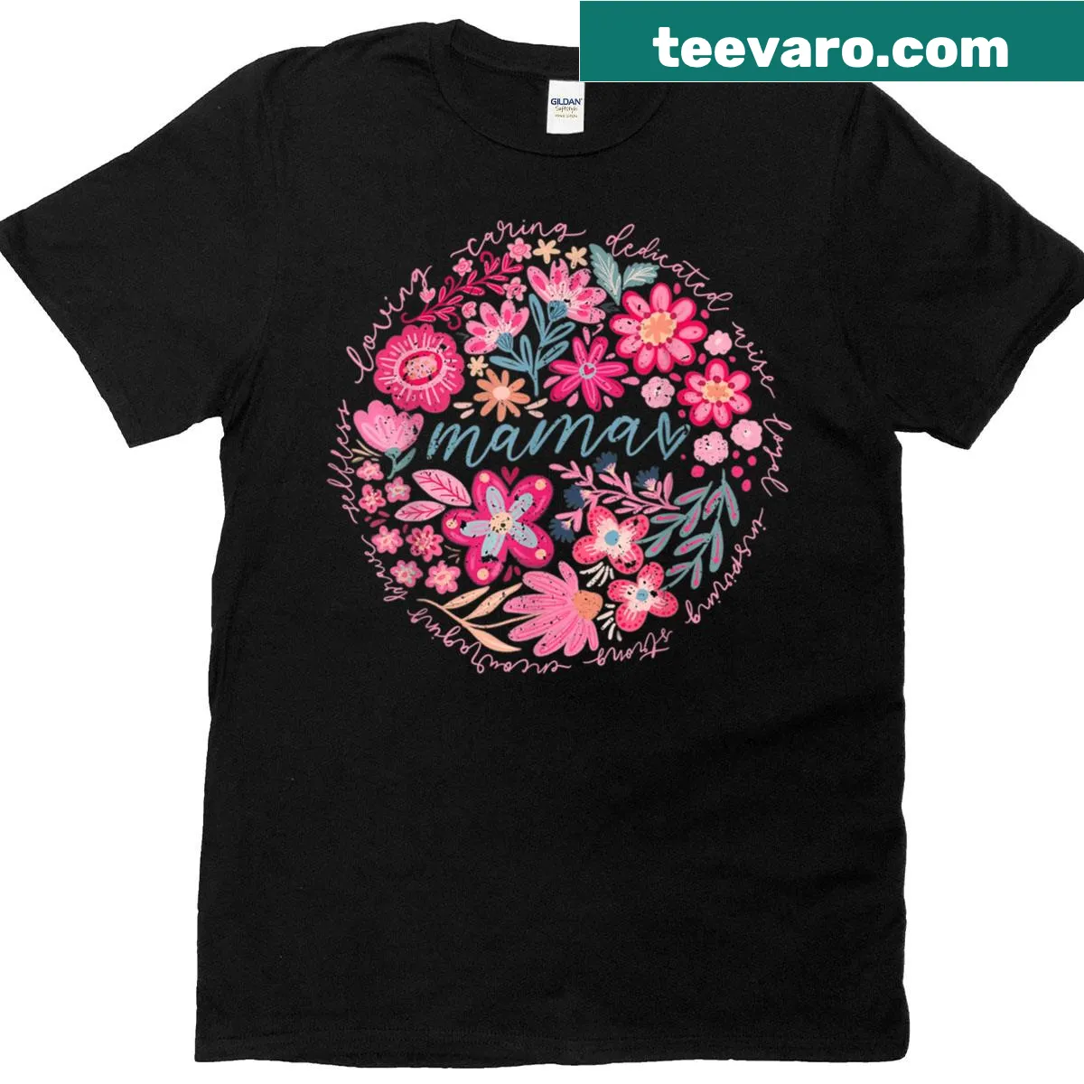 Boho floral graphic t-shirt for moms — on a men's t-shirt