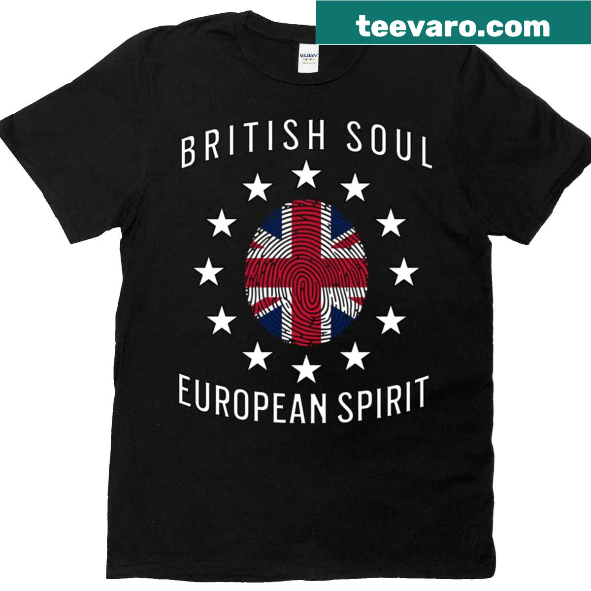 Vintage-style British Soul European Spirit t-shirt — on a men's t-shirt