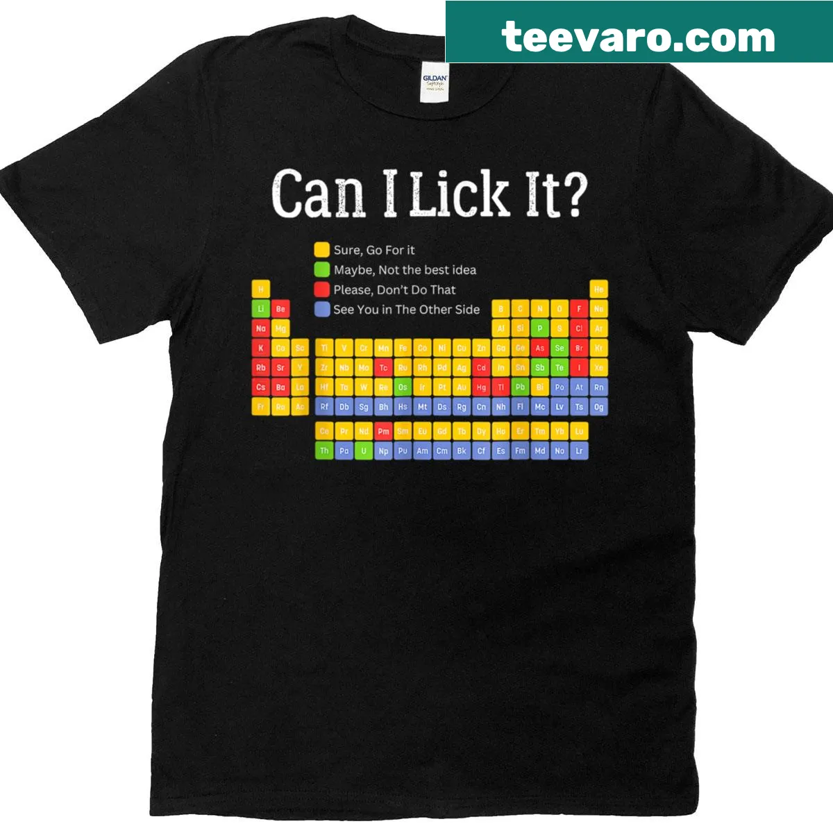 Kids T-shirt with humorous periodic table graphic and text — on a men's t-shirt