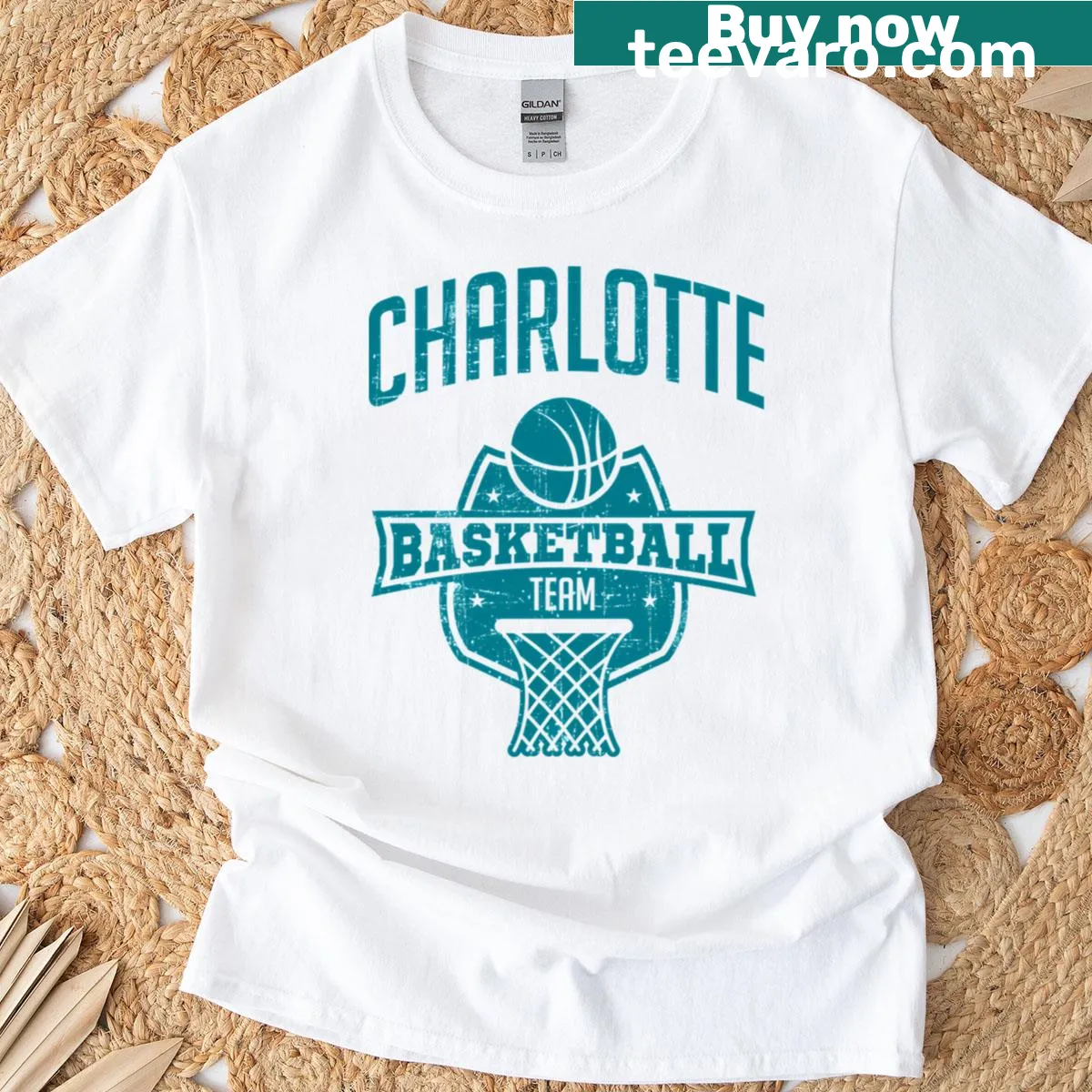 T-shirt inspired by the Charlotte Hornets basketball team — on a men's t-shirt
