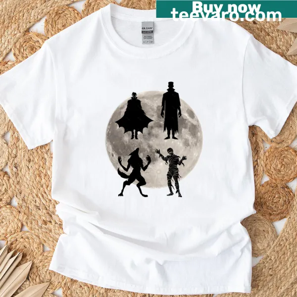 Classic T-shirt featuring iconic movie monsters