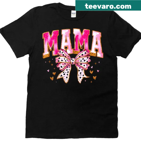 Chinoiserie floral design with bow, celebrating motherhood on a T-shirt