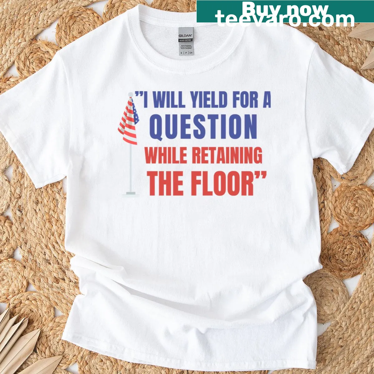 T-shirt with Cory Booker’s message 'I Will Yield' — on a men's t-shirt