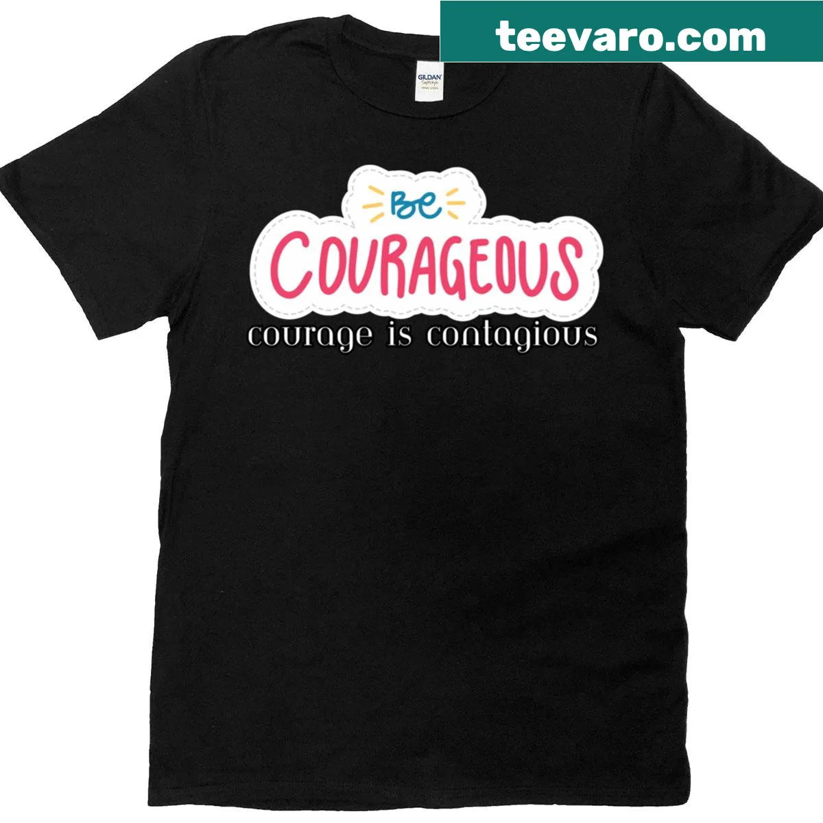 Classic t-shirt with the text 'Courage Is Contagious' — on a men's t-shirt