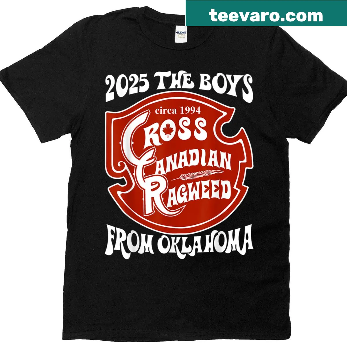 Concert T-shirt featuring Cross Canadian Ragweed band design. — on a men's t-shirt