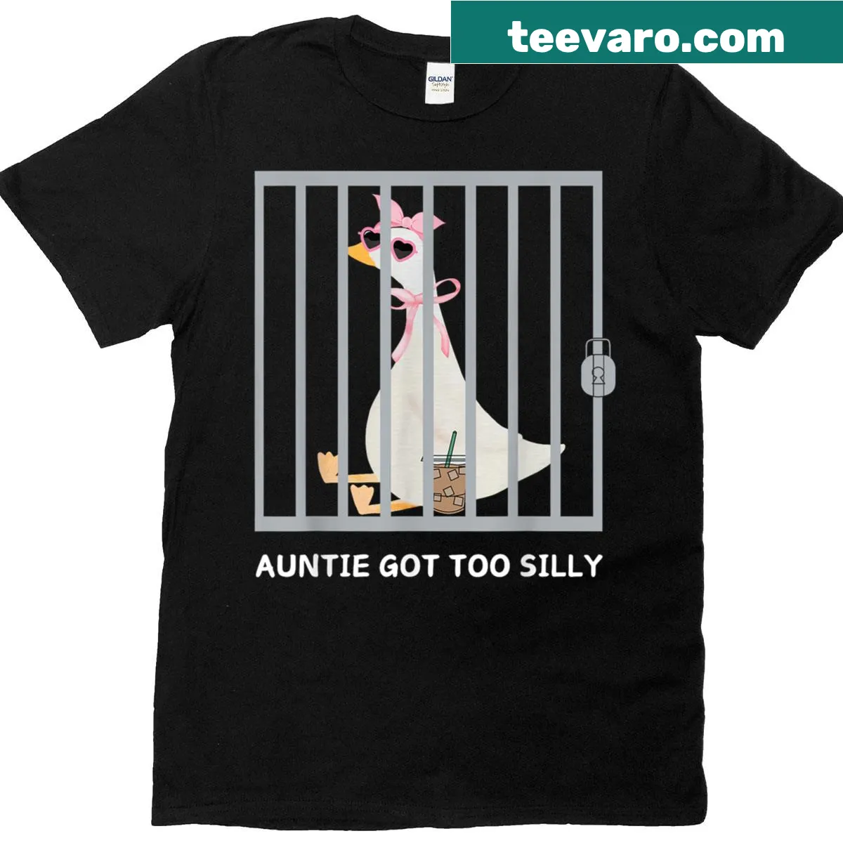 Funny Auntie T-shirt with coquette bow design — on a men's t-shirt