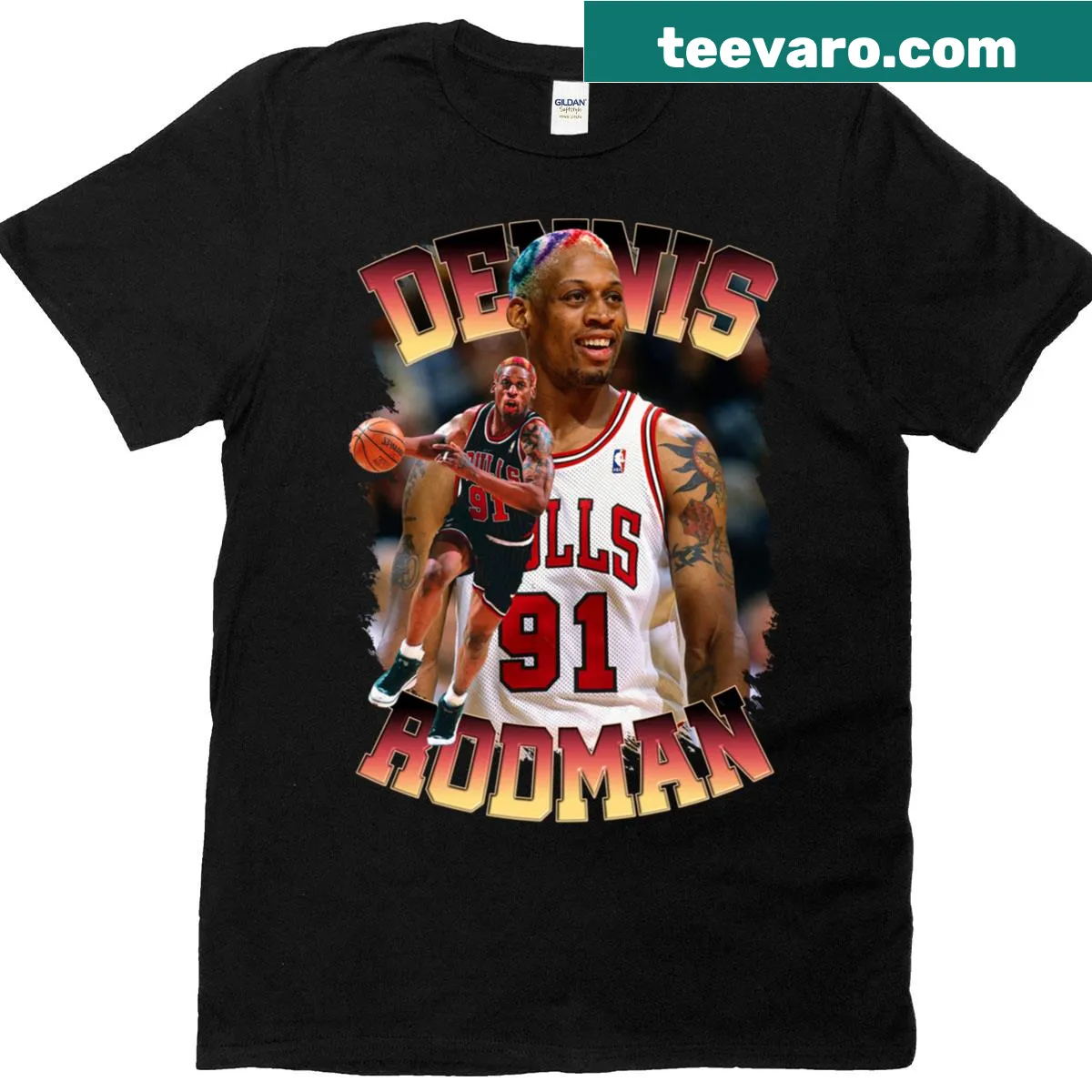 Classic t-shirt honoring Dennis Rodman's hustle and play style — on a men's t-shirt