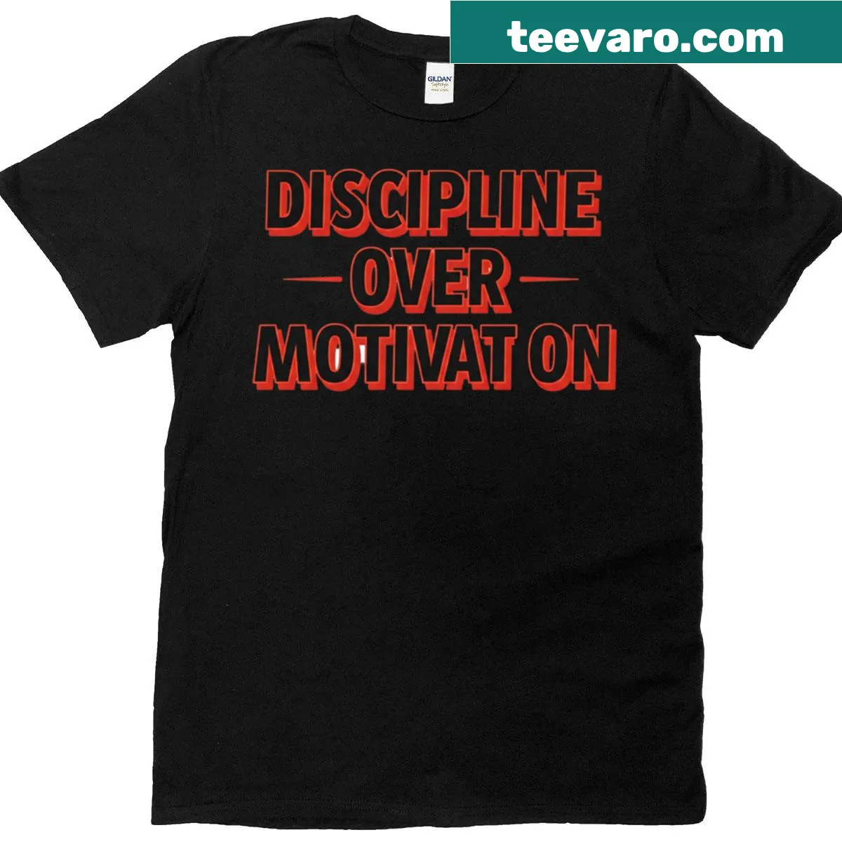 Classic t-shirt with motivational text: Discipline Over Motivation. — on a men's t-shirt