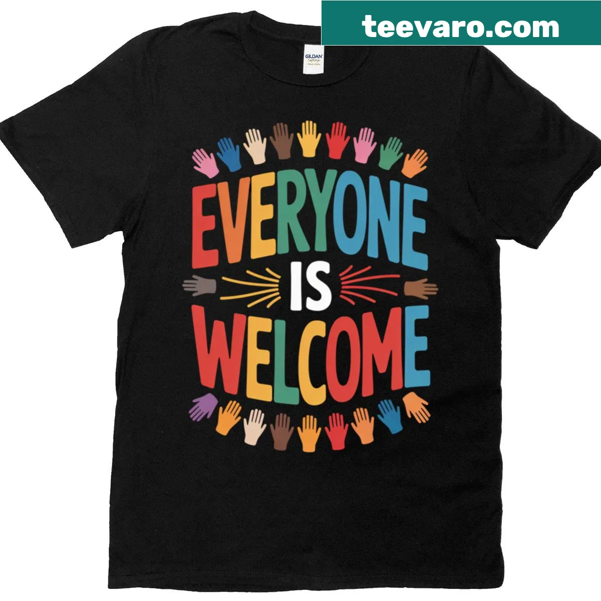 Inclusive message t-shirt promoting acceptance and community — on a men's t-shirt