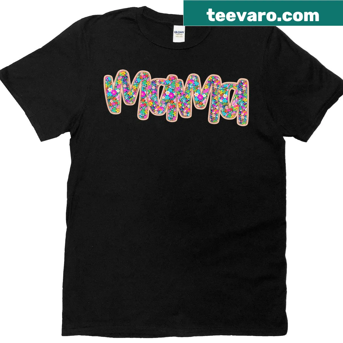 Retro Floral Mama T-shirt for Mother's Day gift — on a men's t-shirt