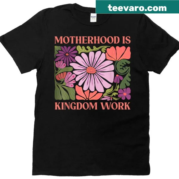 T-shirt with floral typography celebrating motherhood and faith