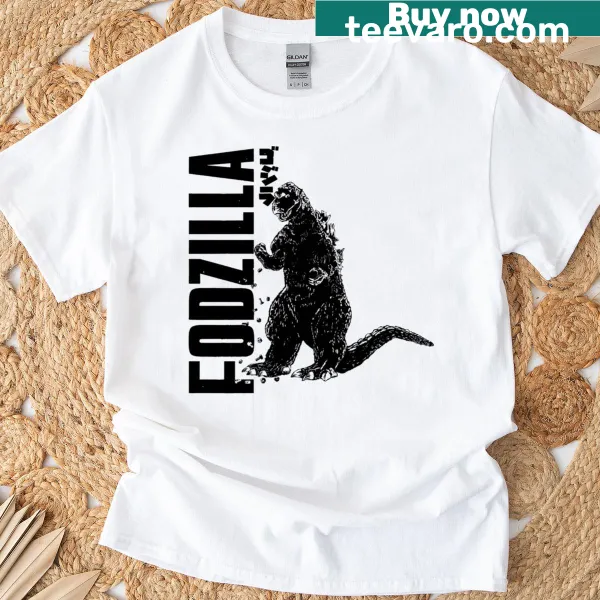 Playful typography design featuring a food-themed monster on shirt