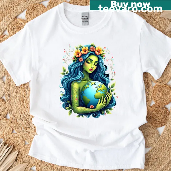 Illustration of Mother Earth with an eco-friendly message