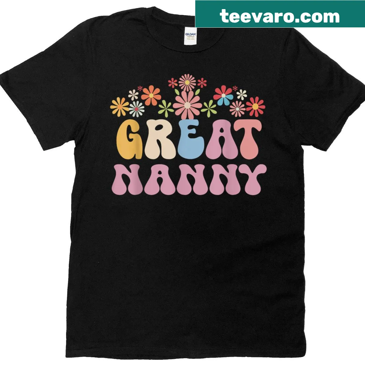 Cute flower design for Great Nanny t-shirt on Mother's Day — on a men's t-shirt