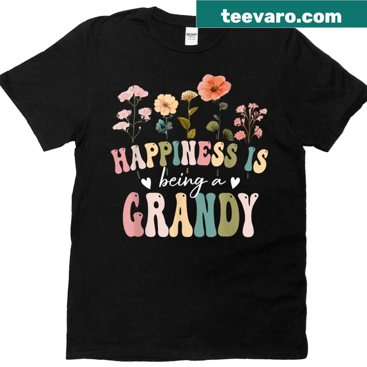 Floral Grandy t-shirt with joyful message for Mother's Day — on a men's t-shirt