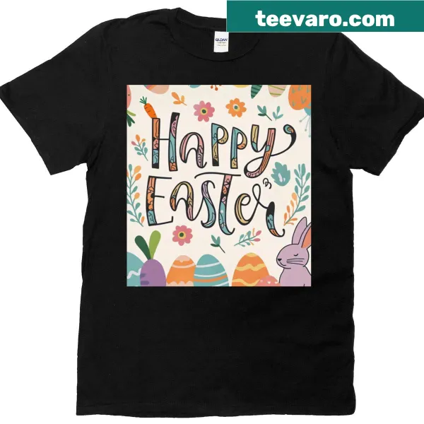 Happy Easter themed t-shirt with simple print design