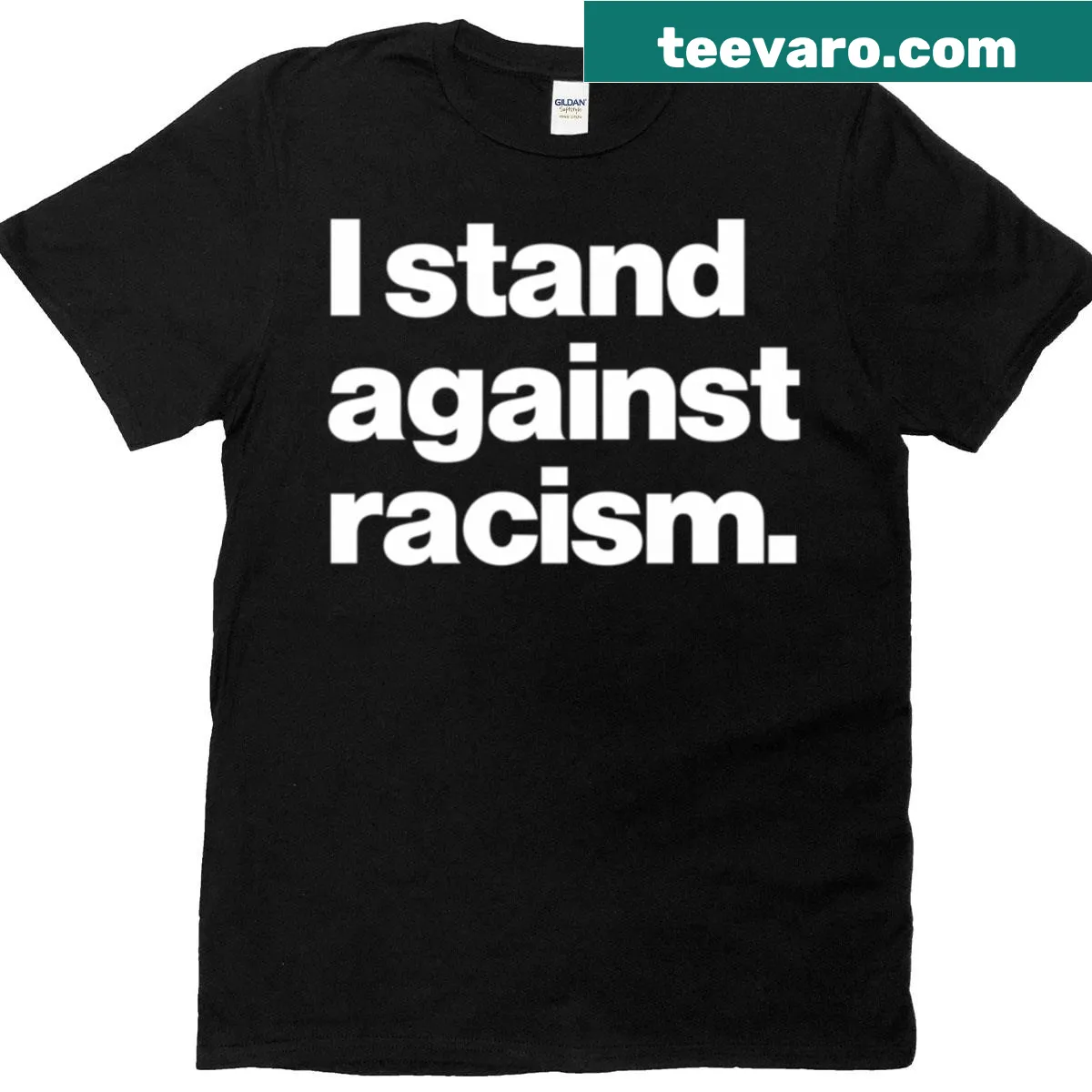 Classic t-shirt with the message 'I Stand Against Racism' — on a men's t-shirt