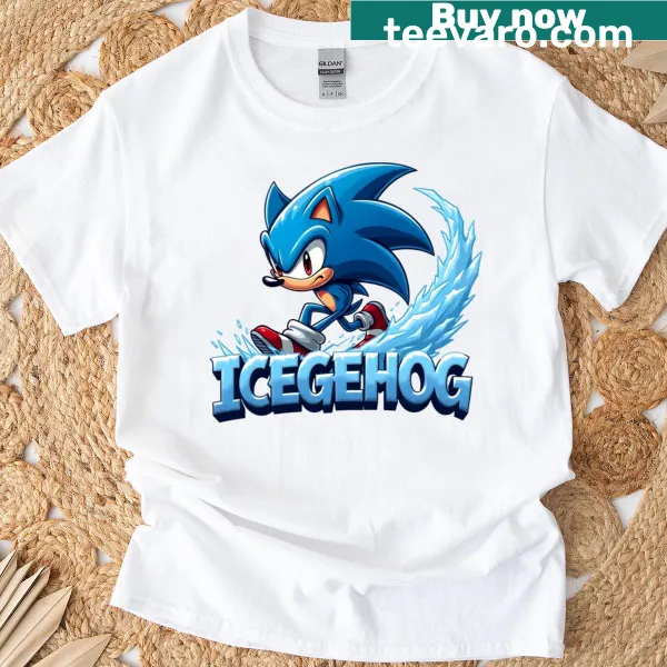 Illustration of an icehog in motion on a classic t-shirt
