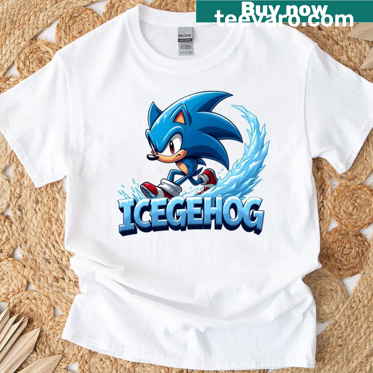 Illustration of an icehog in motion on a classic t-shirt — on a men's t-shirt