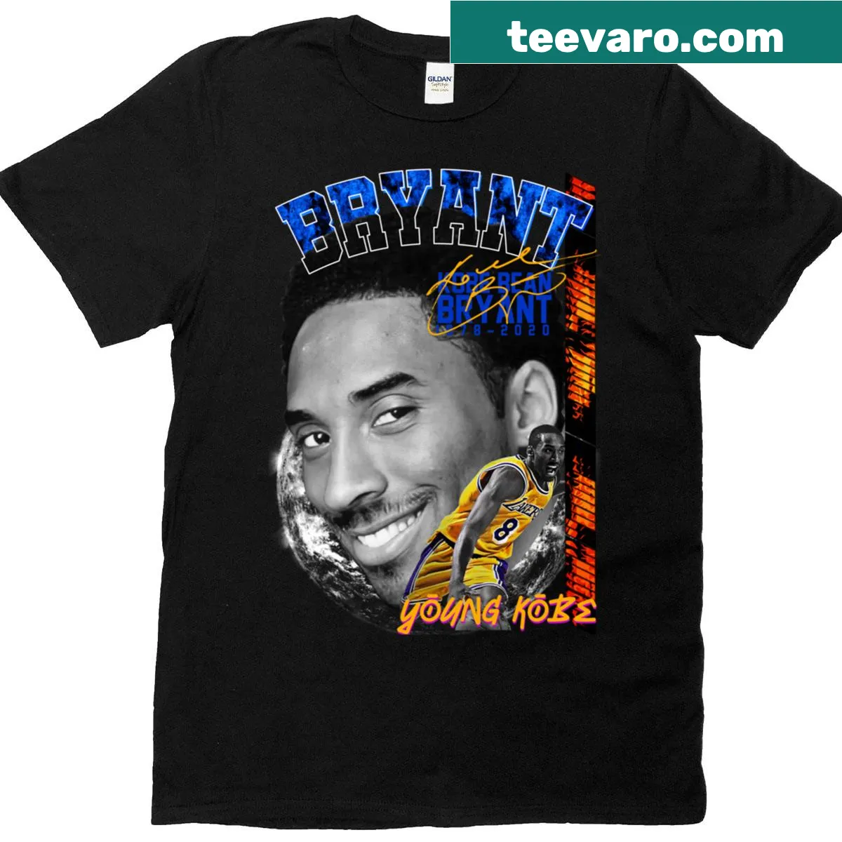 Digital art of Kobe Bryant on a classic T-shirt — on a men's t-shirt