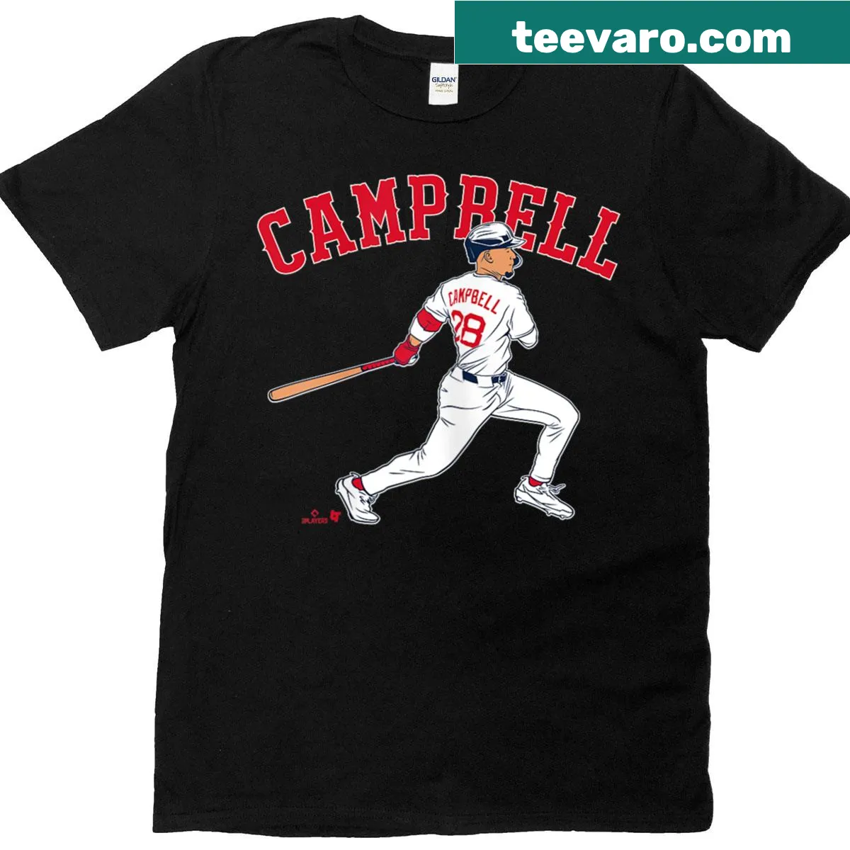 Classic t-shirt featuring Kristian Campbell's Slugger Swing design for Boston baseball. — on a men's t-shirt