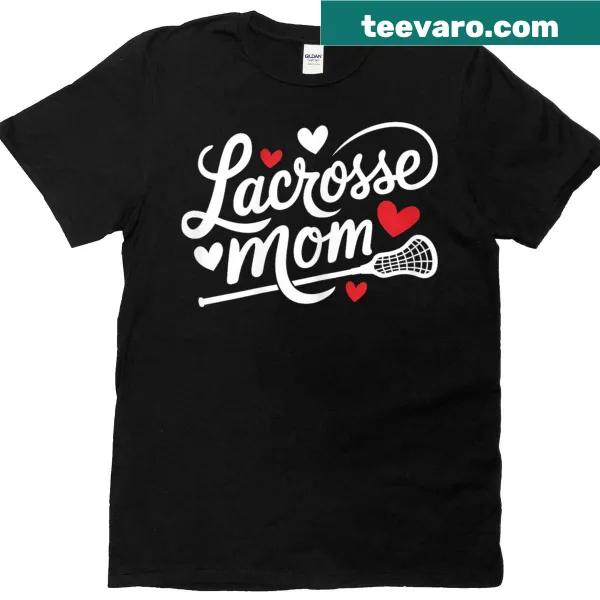 Illustration of a lacrosse player on a t-shirt for lacrosse moms