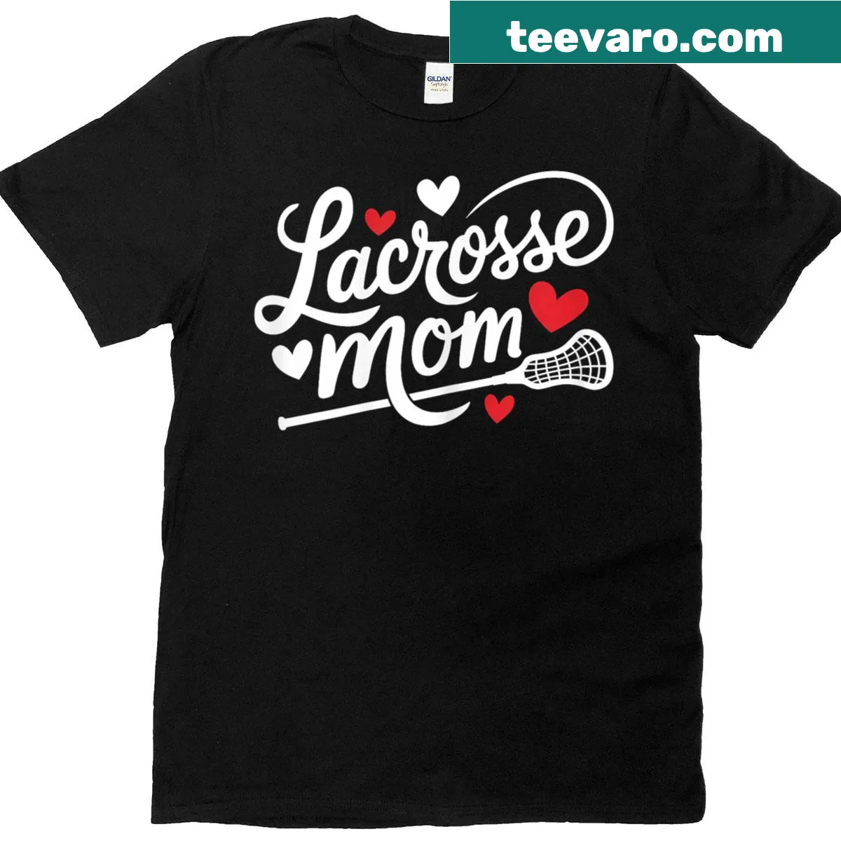 Illustration of a lacrosse player on a t-shirt for lacrosse moms — on a men's t-shirt