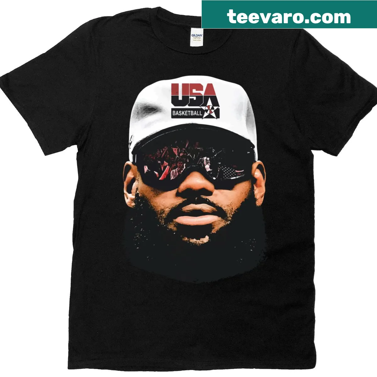 Classic T-shirt featuring an artistic illustration of LeBron James — on a men's t-shirt